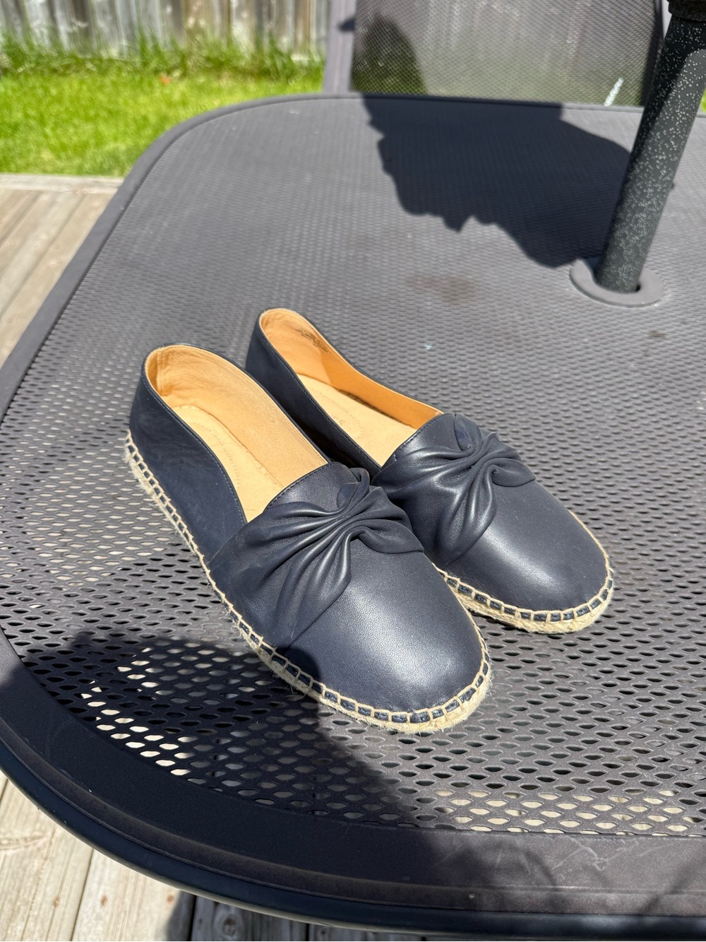 Talbots Navy Knotted Espadrille Flats NWOT